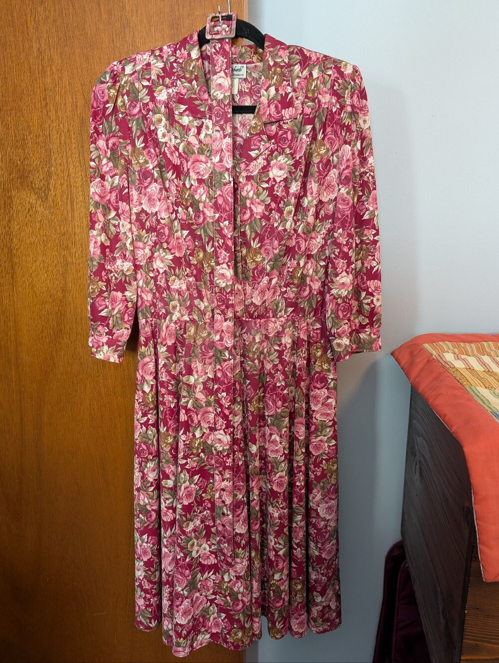 Anthony Richards Vintage Floral V- Nexk Dress - Midi Women's Size 12 Petite